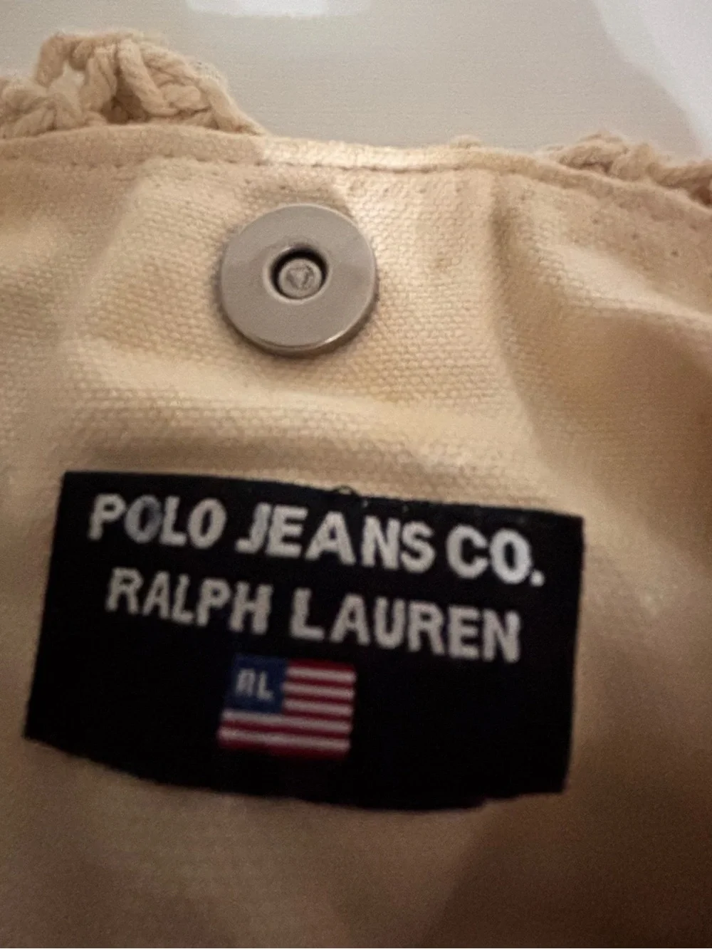 Polo by Ralph Lauren Cream Macramé Fringe Tote